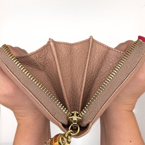 Gucci Beige Bamboo Tassel Zip Around Wallet - Picture 14 of 16
